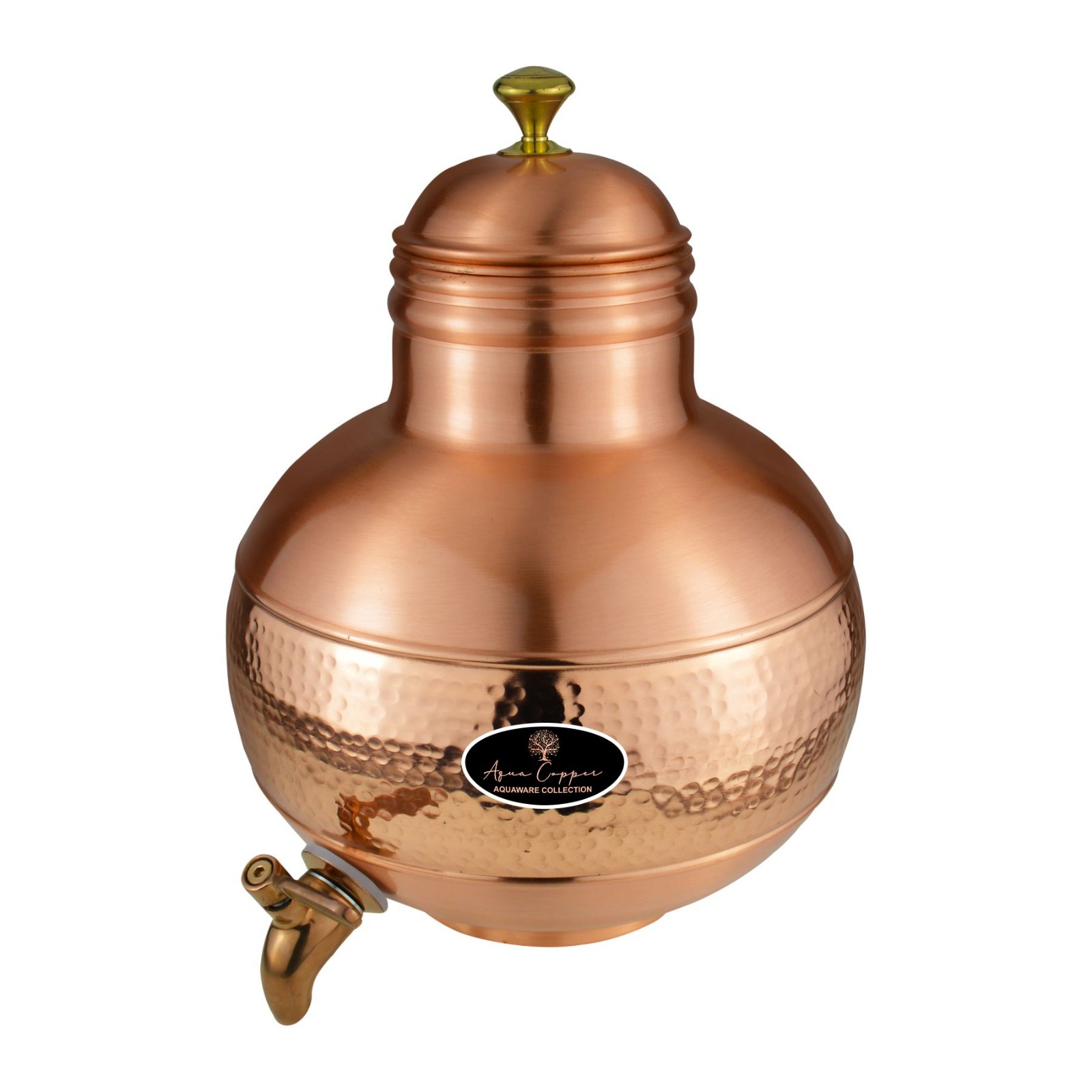Copper ghara dual-tone hammered
