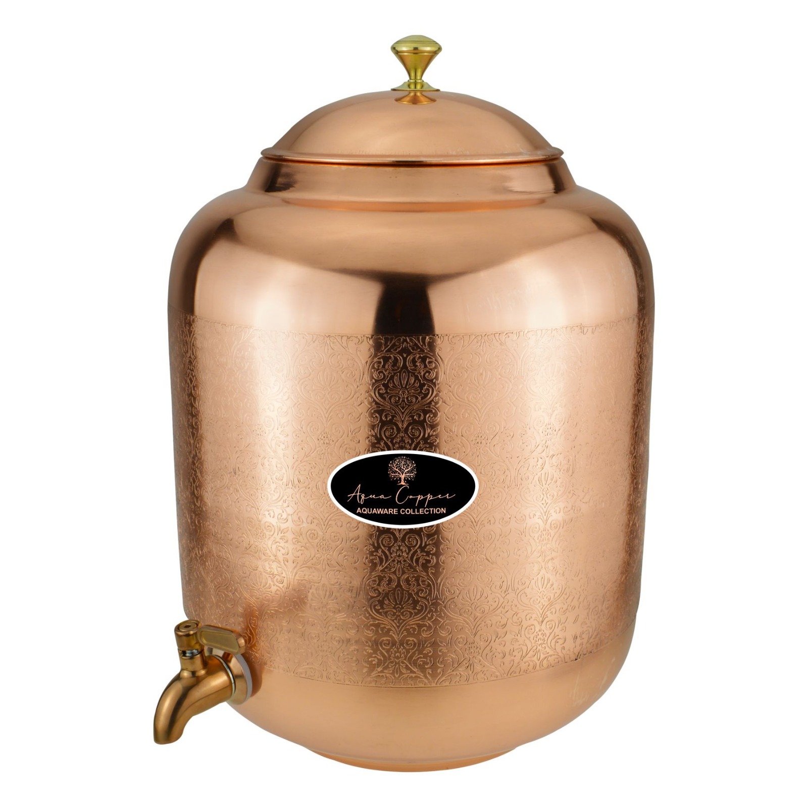 Jointed copper carving gloss matka